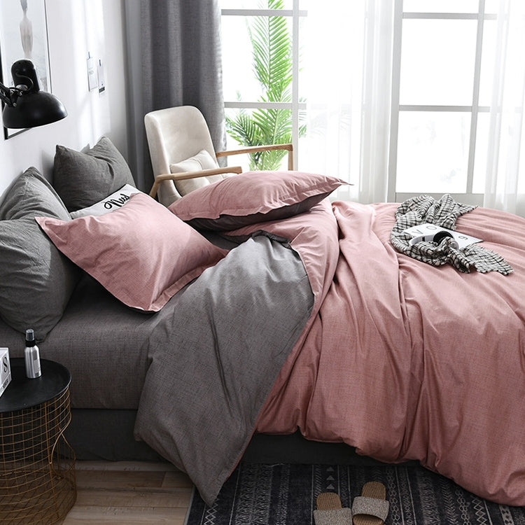 Bedding Set Solid Plaid Side Bed Comforter Duvet Cover Sheet Set, Size:210*210cm