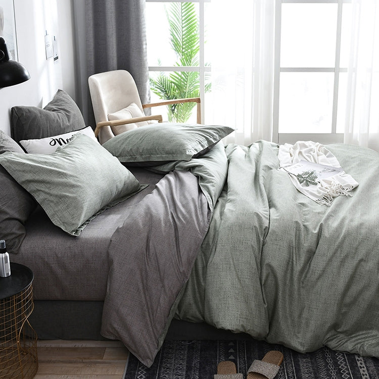 Bedding Set Solid Plaid Side Bed Comforter Duvet Cover Sheet Set, Size:210*210cm