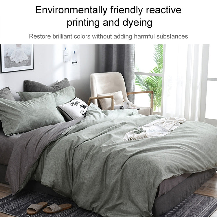 Bedding Set Solid Plaid Side Bed Comforter Duvet Cover Sheet Set, Size:150*200cm91x Pillowcase,1xQuiltï¼‰