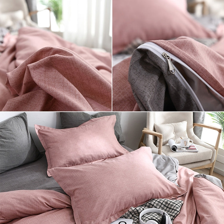 Bedding Set Solid Plaid Side Bed Comforter Duvet Cover Sheet Set, Size:180*210cm