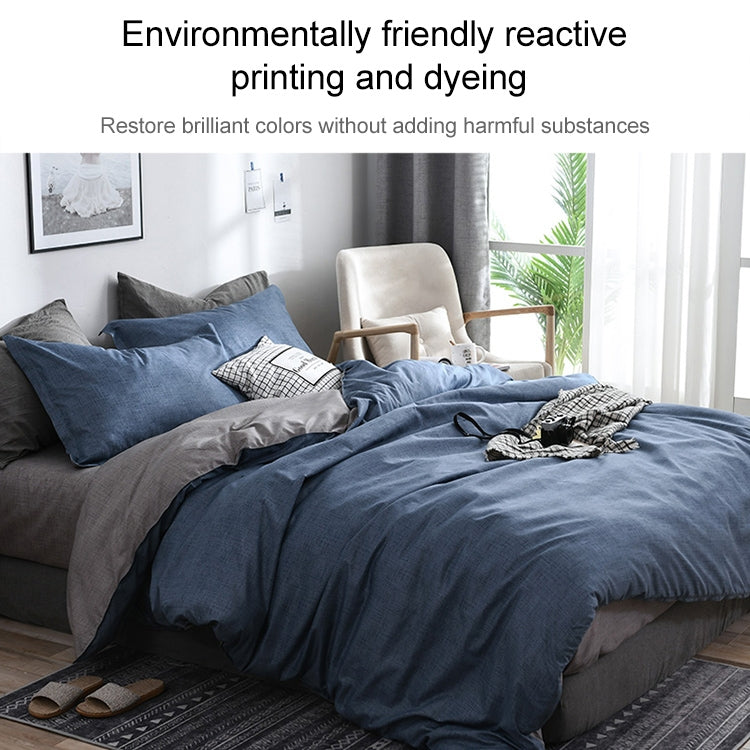 Bedding Set Solid Plaid Side Bed Comforter Duvet Cover Sheet Set, Size:180*210cm