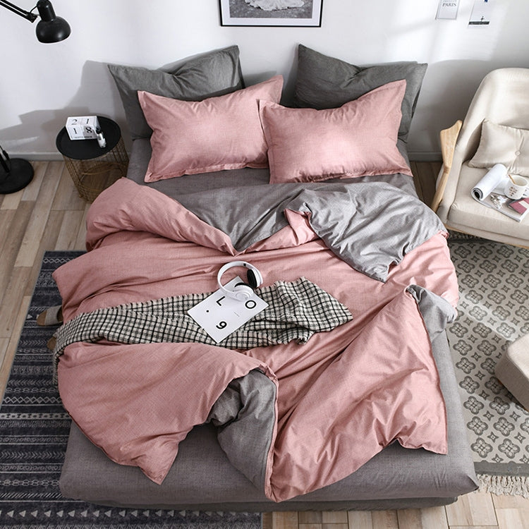 Bedding Set Solid Plaid Side Bed Comforter Duvet Cover Sheet Set, Size:180*210cm