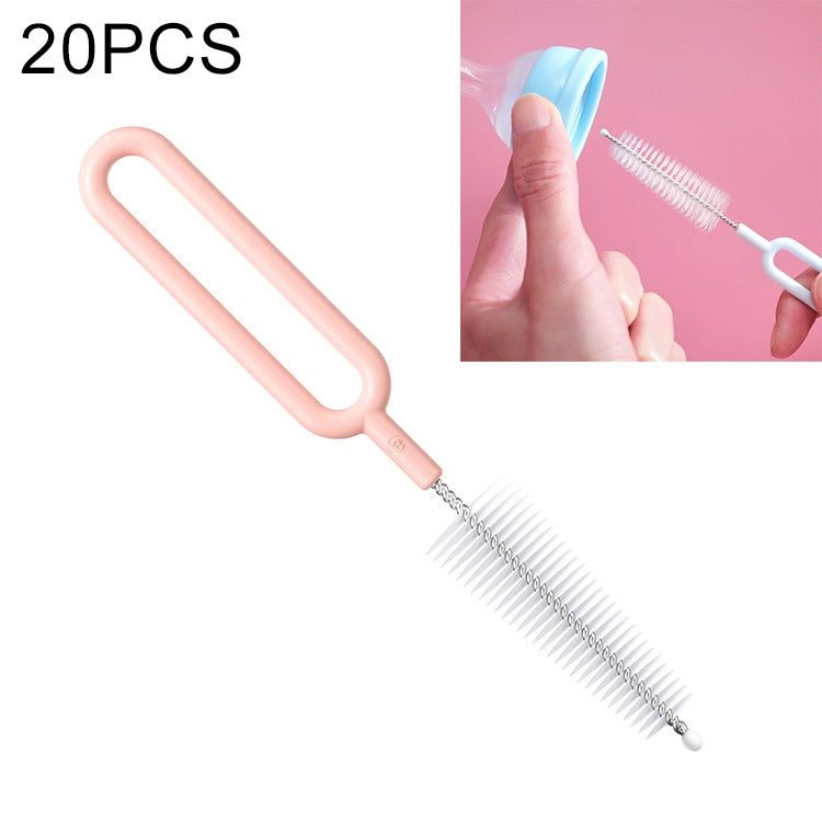 20 PCS Nylon Feeding Bottle Cleaning Brush Rotating Teapot Brush