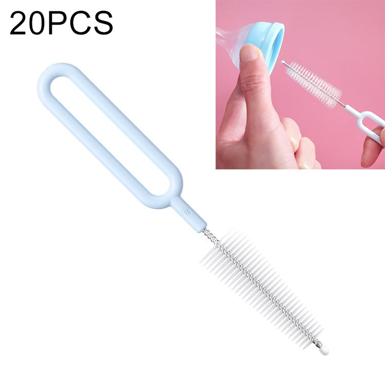 20 PCS Nylon Feeding Bottle Cleaning Brush Rotating Teapot Brush