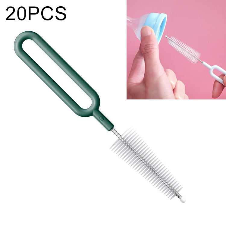 20 PCS Nylon Feeding Bottle Cleaning Brush Rotating Teapot Brush