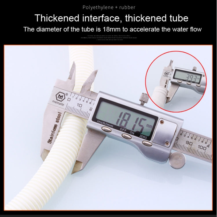 2 PCS 18mm Diameter Plastic Drain Pipe Water Outlet Extension Hose with Clamp for Semi-automatic Washing Machine / Air Conditioner, Size:2m  Length
