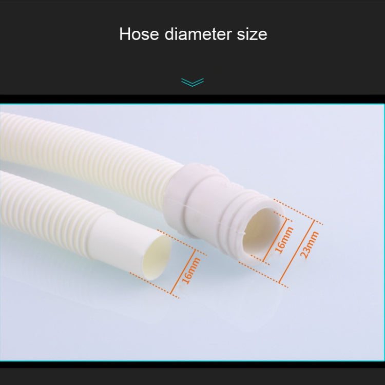 2 PCS 18mm Diameter Plastic Drain Pipe Water Outlet Extension Hose with Clamp for Semi-automatic Washing Machine / Air Conditioner, Size:2m  Length