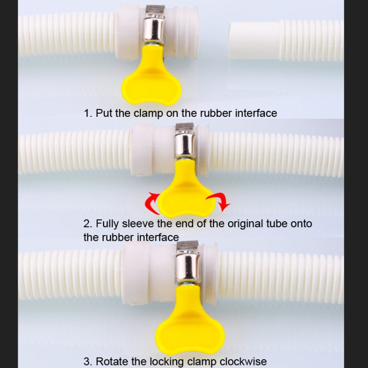 2 PCS 18mm Diameter Plastic Drain Pipe Water Outlet Extension Hose with Clamp for Semi-automatic Washing Machine / Air Conditioner, Size:5m  Length