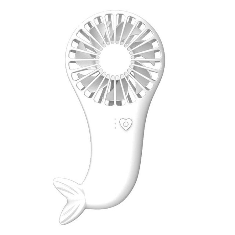 Mermaid Handheld USB Fan Student Dormitory Small Electric Fan(White)