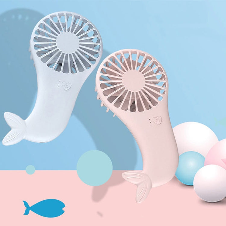 Mermaid Handheld USB Fan Student Dormitory Small Electric Fan(White)