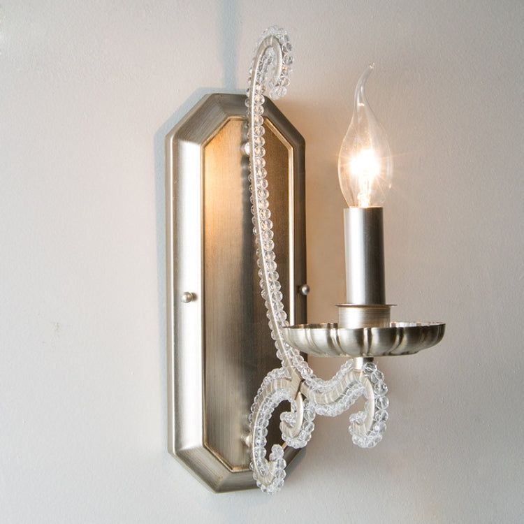 E14 LED Retro Single and Double Heads Wrought Iron Crystal Wall Lamp, Power source:  White Light LED5W