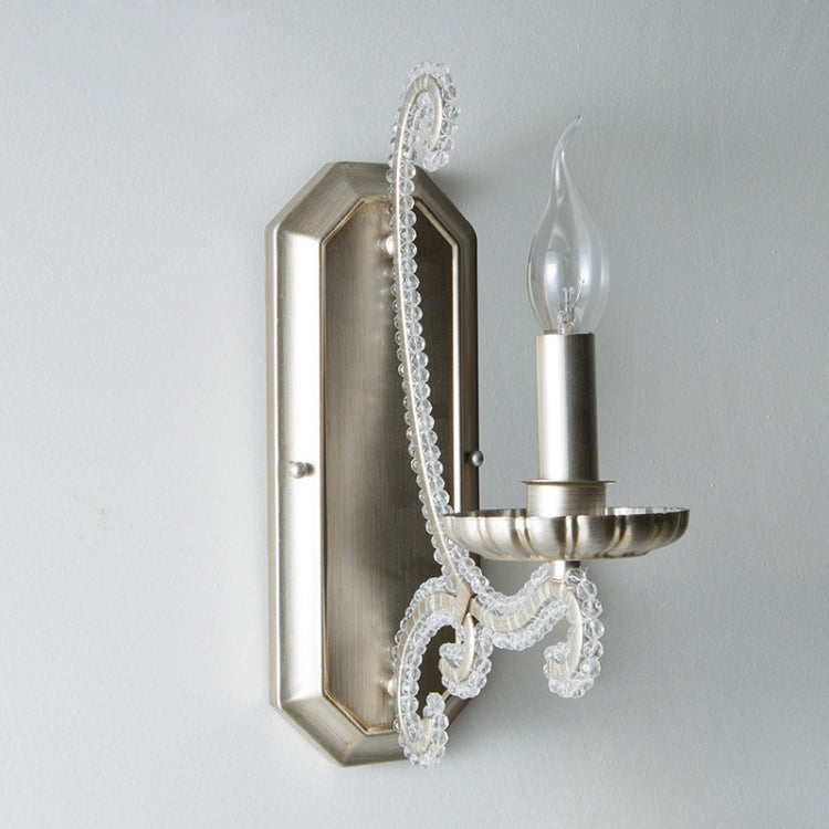 E14 LED Retro Single and Double Heads Wrought Iron Crystal Wall Lamp, Power source:  White Light LED5W