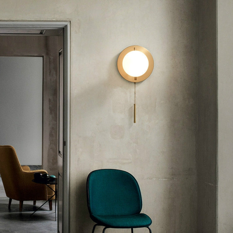 E27 LED Glass Ball Bedroom Bed Lamp Drawstring Wall Lamp, Power source: Neutral Light LED5W