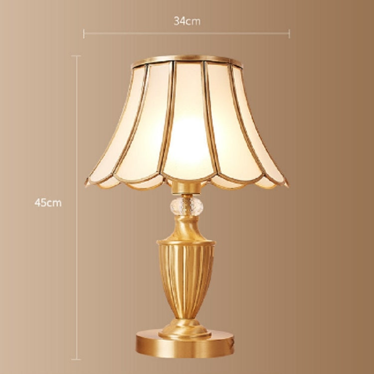 European Wedding Decoration Pure Copper Bedroom Bedside Table Lamp