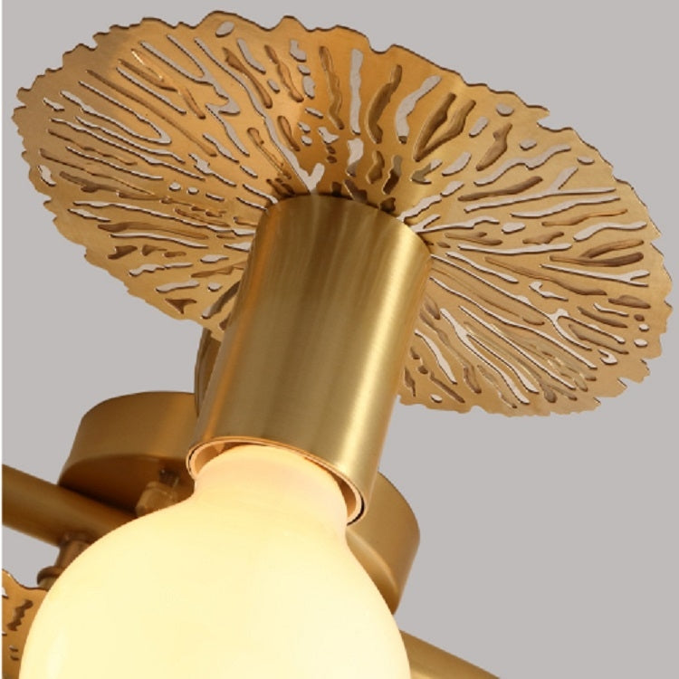 6 Heads Modern Creative All-copper Glass Lampshade Ceiling Lamp