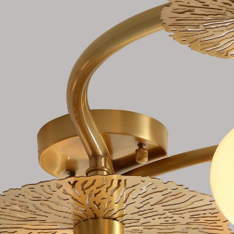 6 Heads Modern Creative All-copper Glass Lampshade Ceiling Lamp