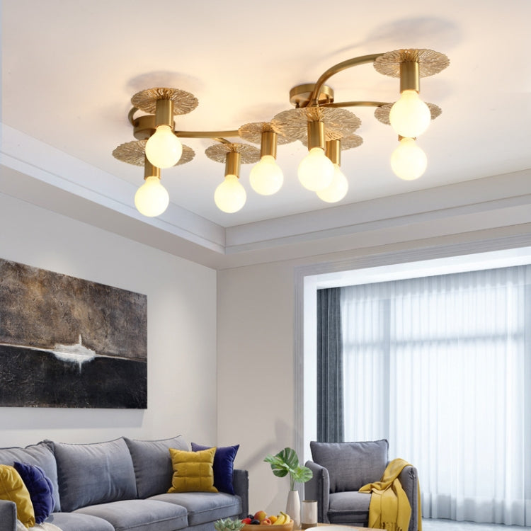 8 Heads Modern Creative All-copper Glass Lampshade Ceiling Lamp