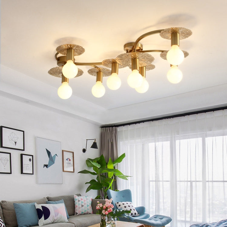 8 Heads Modern Creative All-copper Glass Lampshade Ceiling Lamp