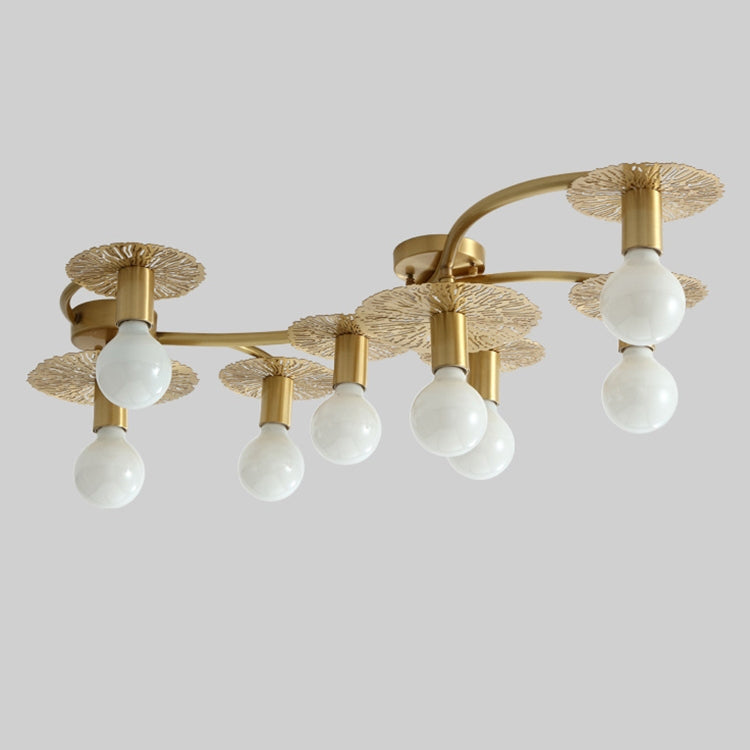 8 Heads Modern Creative All-copper Glass Lampshade Ceiling Lamp
