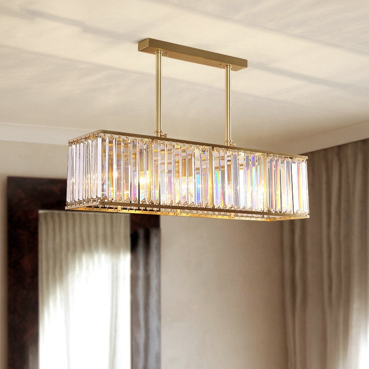 64cm Modern Simple Restaurant Full Copper Crystal Chandelier, Power source: Warm Light Single 5W