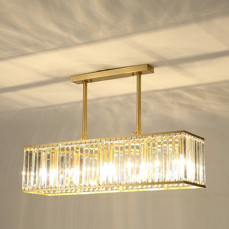 64cm Modern Simple Restaurant Full Copper Crystal Chandelier, Power source: Three Color Light Single 5W