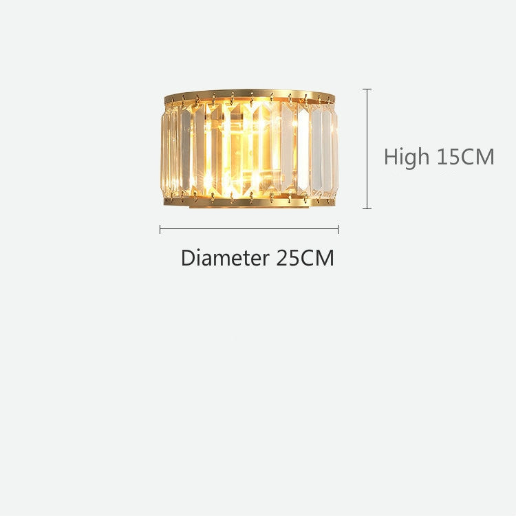 E14 LED Lamp Copper Crystal Living Room Lamp Wall Lamp Simple Aisle Lights Bedroom Lamps