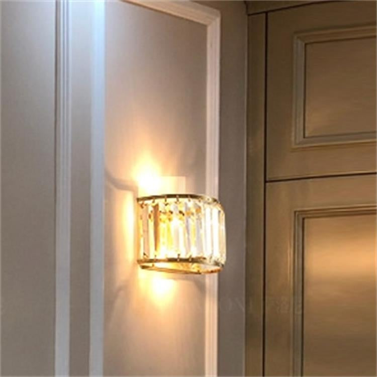 E14 LED Lamp Copper Crystal Living Room Lamp Wall Lamp Simple Aisle Lights Bedroom Lamps