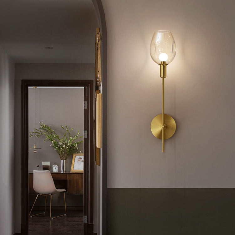 E27 LED Postmodern Minimalist Copper Glass Wall Lamp