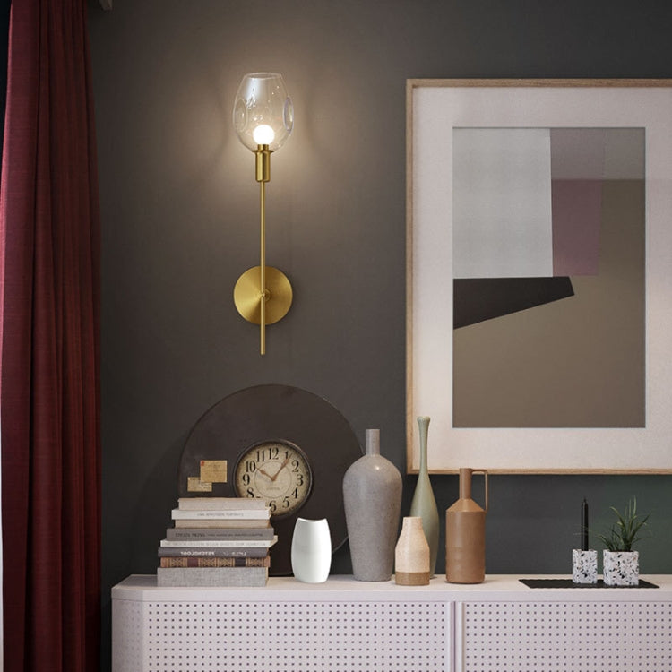 E27 LED Postmodern Minimalist Copper Glass Wall Lamp