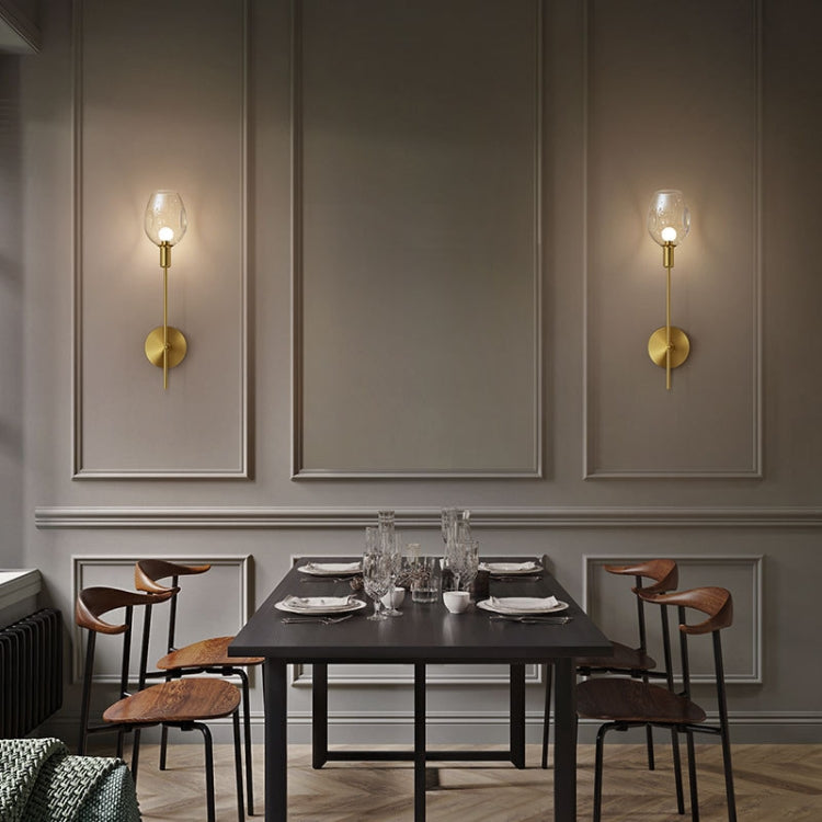 E27 LED Postmodern Minimalist Copper Glass Wall Lamp