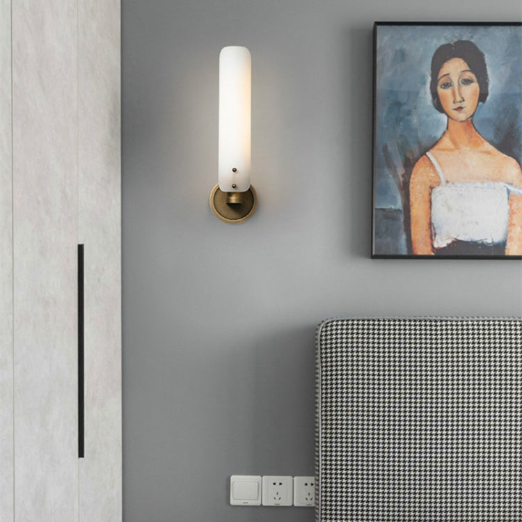 Single Head Wall Lamp LED Full Copper Wall Lamp Living Room Aisle Corridor Bedroom Bedside Simple Wall Lamp