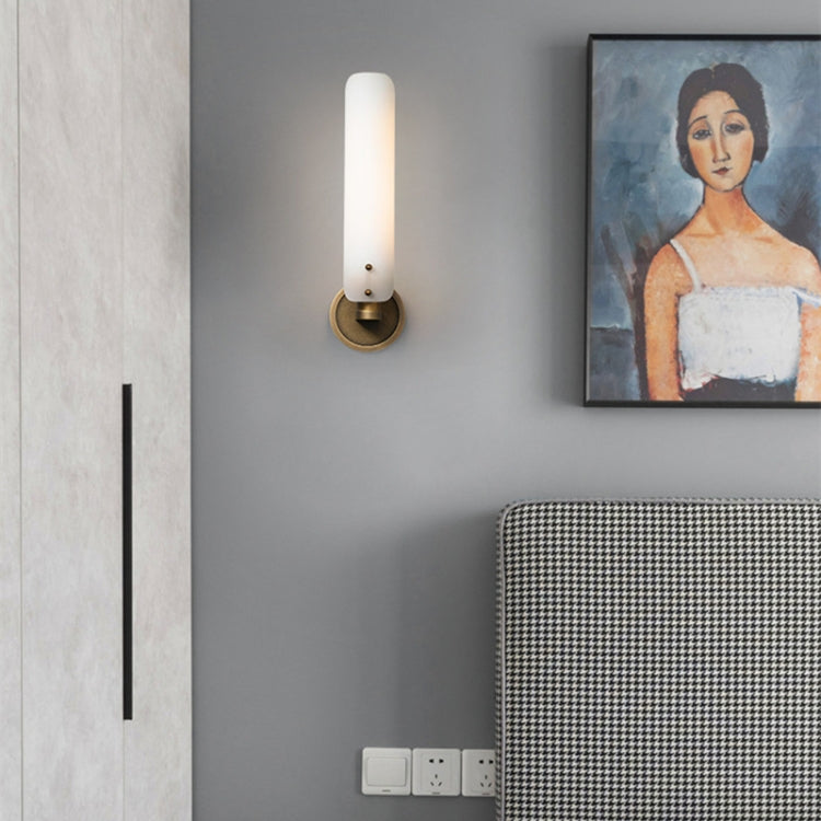 Single Head Wall Lamp LED Full Copper Wall Lamp Living Room Aisle Corridor Bedroom Bedside Simple Wall Lamp