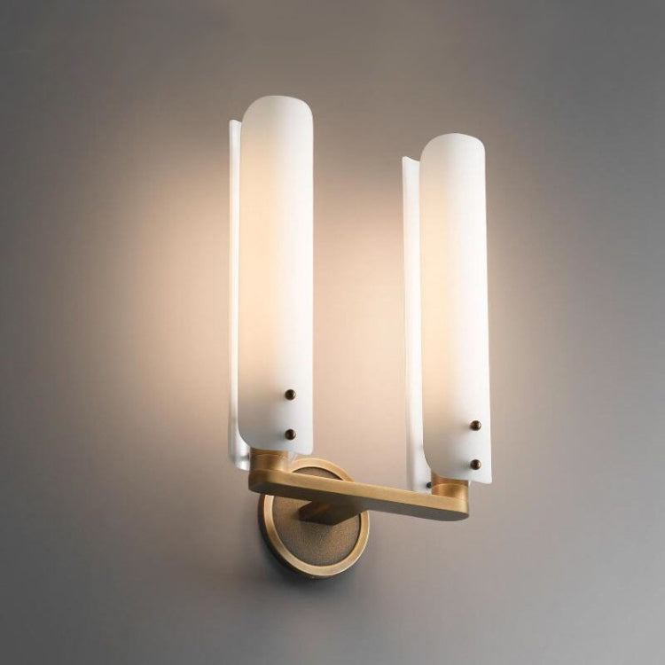 Double Head Wall Light LED Full Copper Wall Lamp Living Room Aisle Corridor Bedroom Bedside Simple Wall Lamp(Three Color Light)