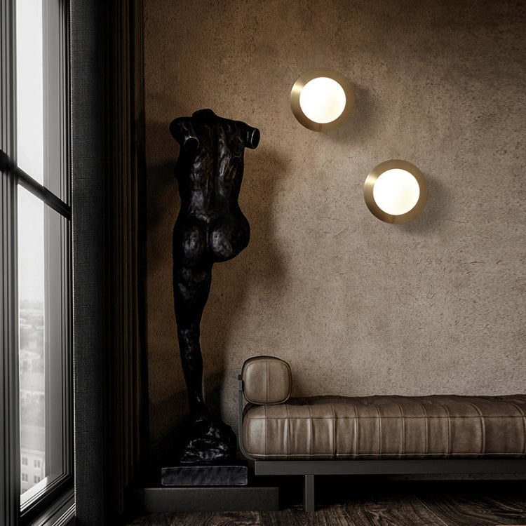 G9 LED Wall Lamp Full Copper Round Personality Living Room Bedroom Corridor Wall Lamp