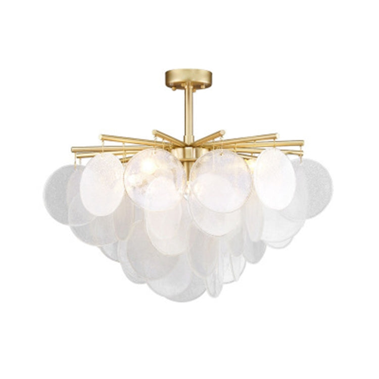 80cm  Postmodern Metal Creative Glass Disc Atmosphere Design Bedroom Living Room Dining Room Decoration Chandelier with 5W White Light LED