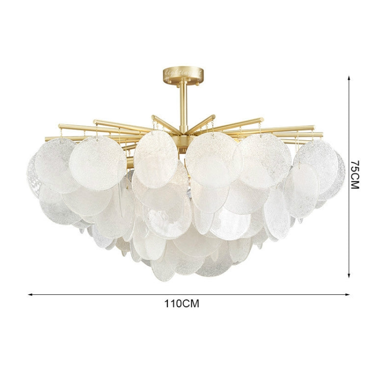 1.1m  Postmodern Metal Creative Glass Disc Atmosphere Design Bedroom Living Room Dining Room Decoration Chandelier with 5W White Light LED