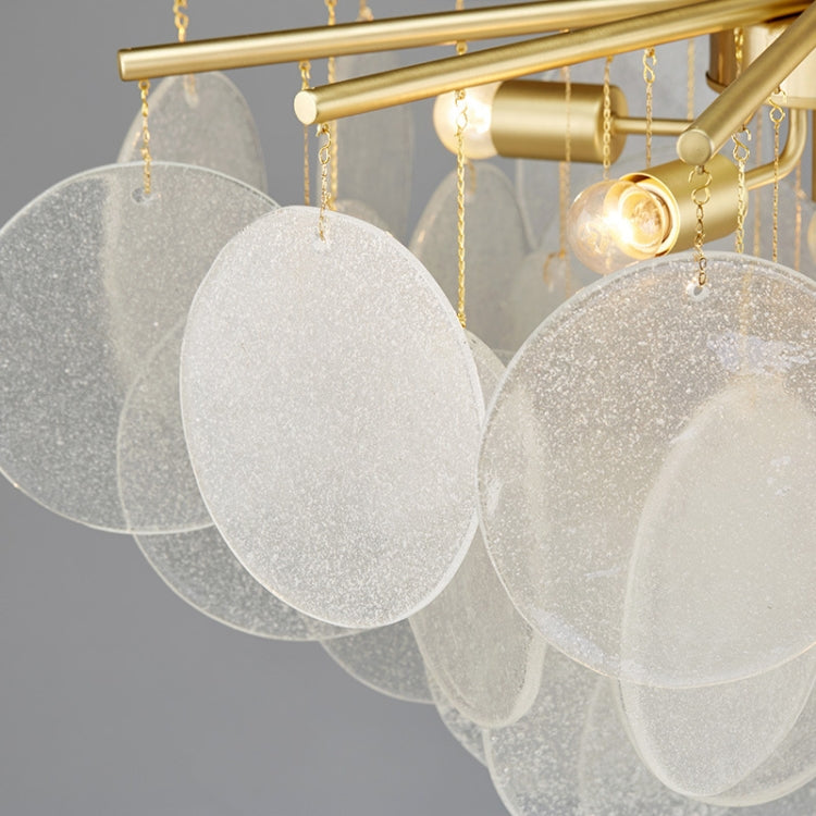 1.1m  Postmodern Metal Creative Glass Disc Atmosphere Design Bedroom Living Room Dining Room Decoration Chandelier with 5W White Light LED