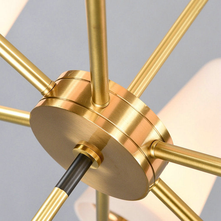 6 Heads Copper Simple Restaurant Model Room Chandelier(Warm Light)