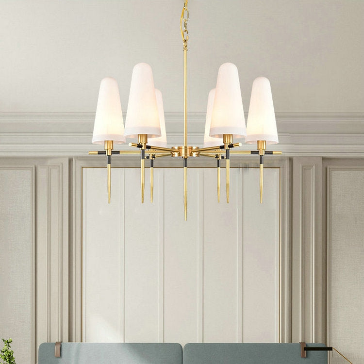 6 Heads Copper Simple Restaurant Model Room Chandelier(Warm Light)