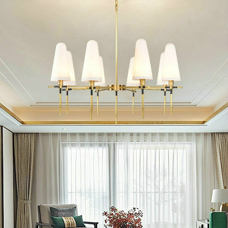 8 Heads  Copper Simple Restaurant Model Room Chandelier(White Light)