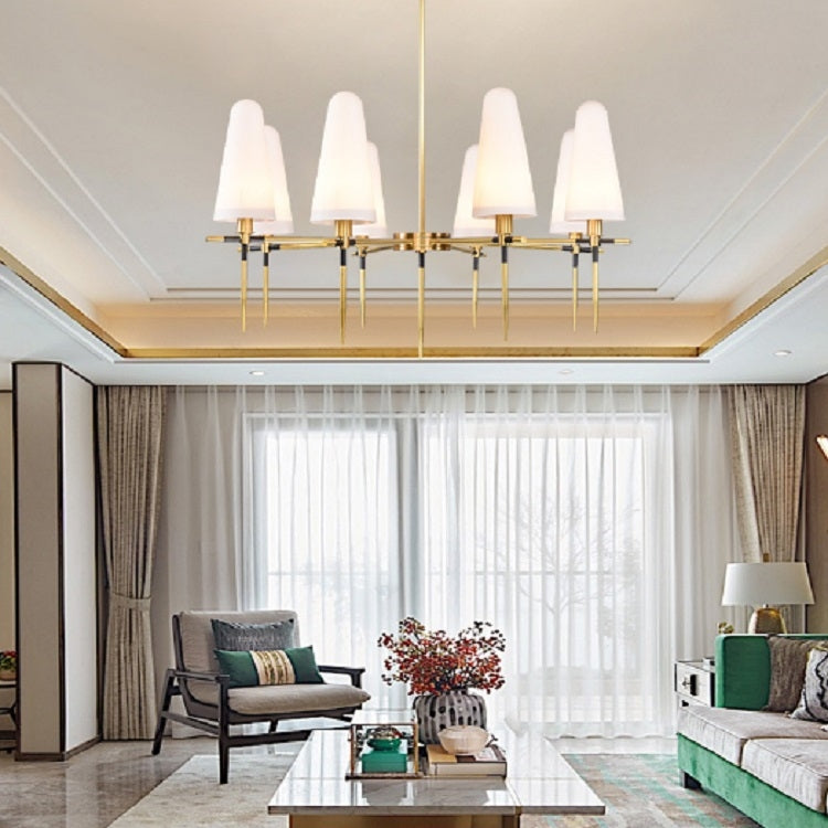8 Heads  Copper Simple Restaurant Model Room Chandelier(White Light)