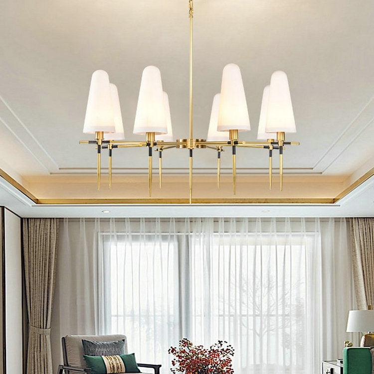 8 Heads  Copper Simple Restaurant Model Room Chandelier(White Light)