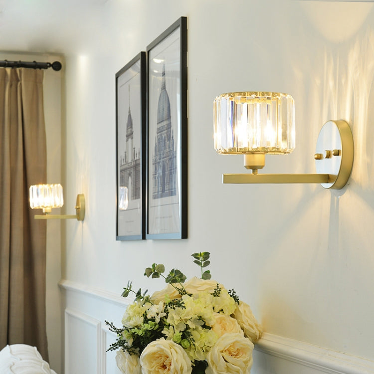E27 LED Crystal Lamp Bedside Lamp Bedroom Living Room Wall Lamp, Light color: A(Without Light Source)