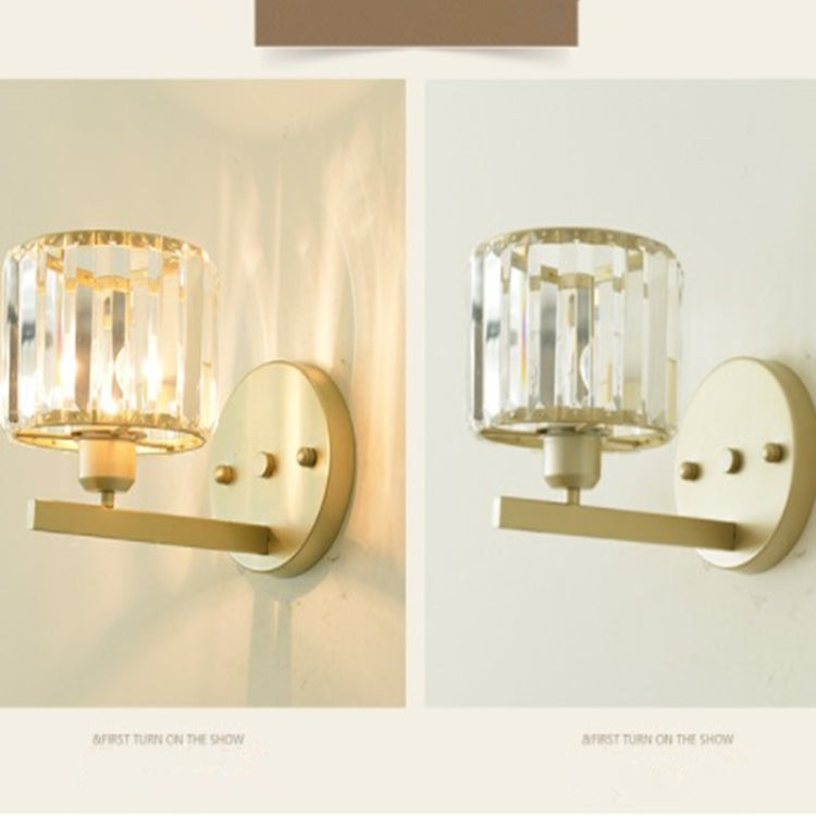 E27 LED Crystal Lamp Bedside Lamp Bedroom Living Room Wall Lamp, Light color: A(Without Light Source)