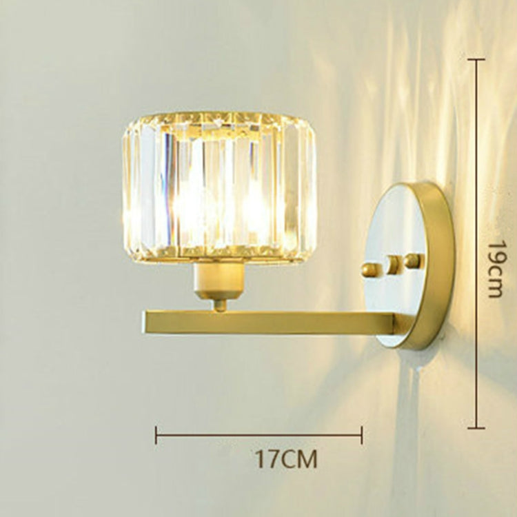 E27 LED Crystal Lamp Bedside Lamp Bedroom Living Room Wall Lamp, Light color: A(Without Light Source)