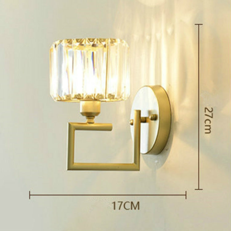 E27 LED Crystal Lamp Bedside Lamp Bedroom Living Room Wall Lamp, Light color: B