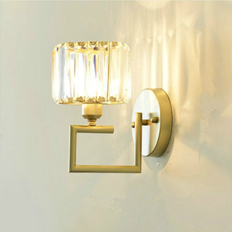 E27 LED Crystal Lamp Bedside Lamp Bedroom Living Room Wall Lamp, Light color: B