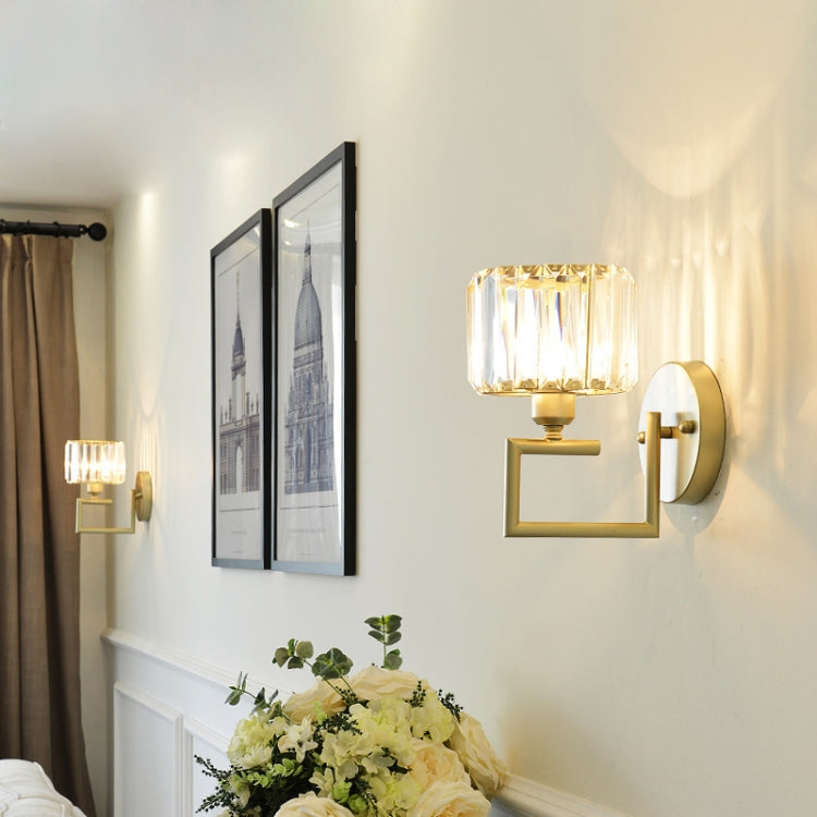E27 LED Crystal Lamp Bedside Lamp Bedroom Living Room Wall Lamp, Light color: B