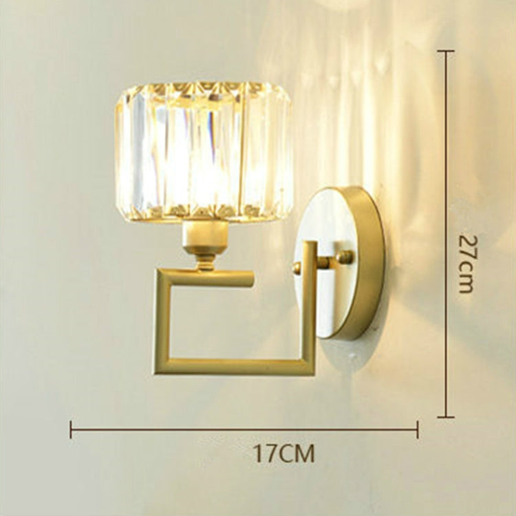 E27 LED Crystal Lamp Bedside Lamp Bedroom Living Room Wall Lamp, Light color: B