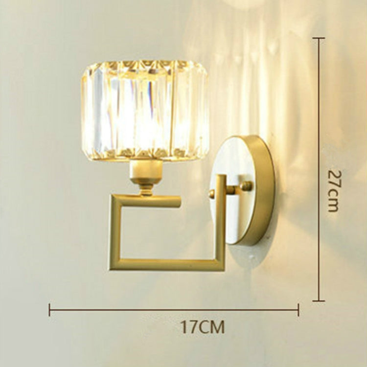 E27 LED Crystal Lamp Bedside Lamp Bedroom Living Room Wall Lamp, Light color: B